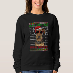 Airedale Terrier Dog Funny Woof Frohe Weihnachten Sweatshirt