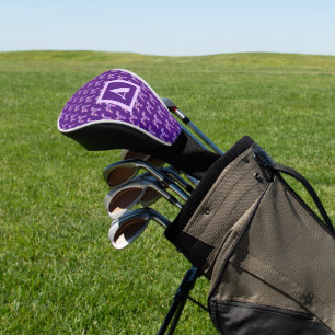 Airedale Terrier Dog Lila Silhouette Monogramm Golf Headcover