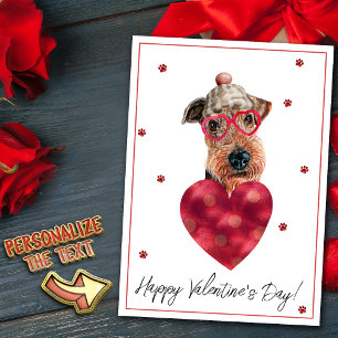 Airedale Terrier Dog Lover Valentine Geschenk Feiertagskarte