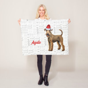 Airedale Terrier Dog mit dem Namen Weihnachtsfeier Fleecedecke