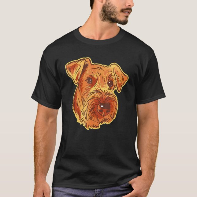Airedale Terrier Dog Portrait T-Shirt (Vorderseite)