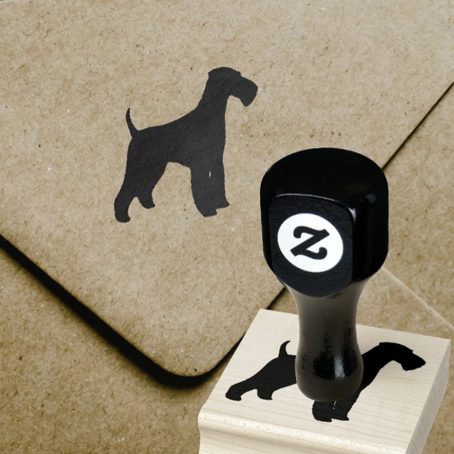 Airedale Terrier Dog Rasse Silhouette Gummistempel (Von Creator hochgeladen)