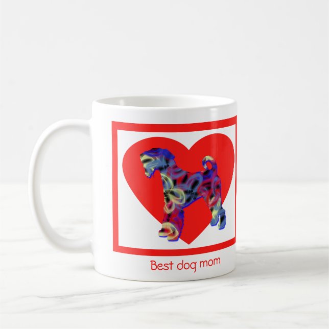 Airedale Terrier Dog Red Valentine's Day Kaffeetasse (Links)