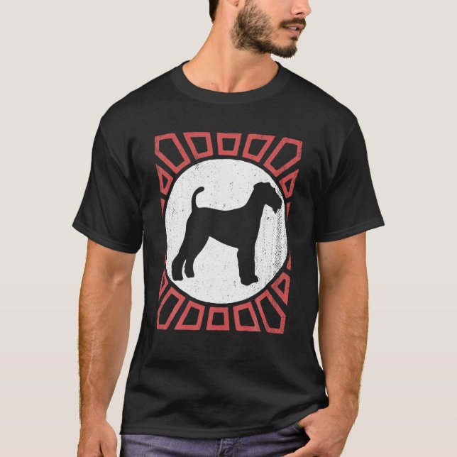 Airedale Terrier Dog Retro Vintag T-Shirt (Vorderseite)
