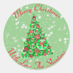 Airedale Terrier Dog Silhouette Weihnachtsbaum Grn Runder Aufkleber