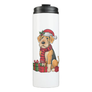 Airedale Terrier Dog Weihnachten Party Thermosbecher