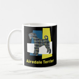 Airedale Terrier Dog YB Grid TriColor Kaffee Tasse