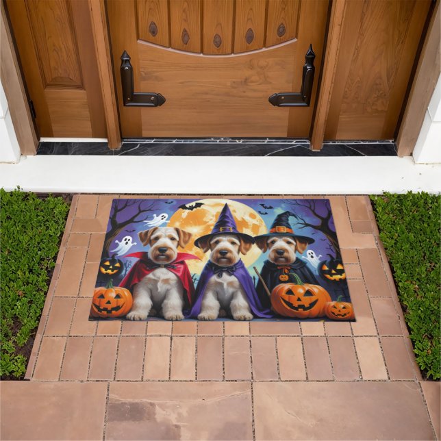 Airedale Terrier Dogs Pumpkin Halloween Funny Fußmatte (Außenbereich)