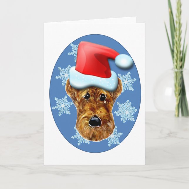 AIREDALE TERRIER FEIERTAGSKARTE (Vorderseite)