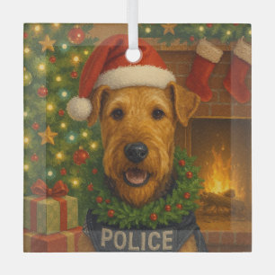 Airedale Terrier Ferien Ornament Aus Glas