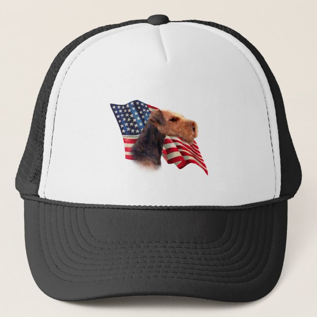Airedale Terrier Flag Truckerkappe (Vorderseite)