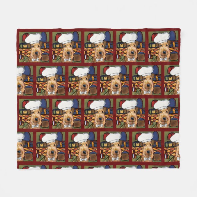 Airedale Terrier Fleecedecke (Vorderseite (Horizontal))