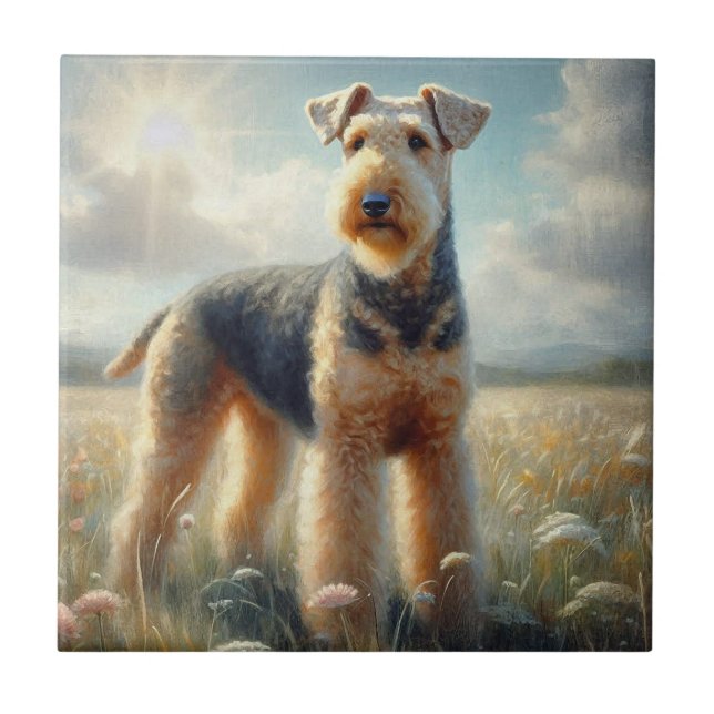 Airedale Terrier Fliese (Vorderseite)