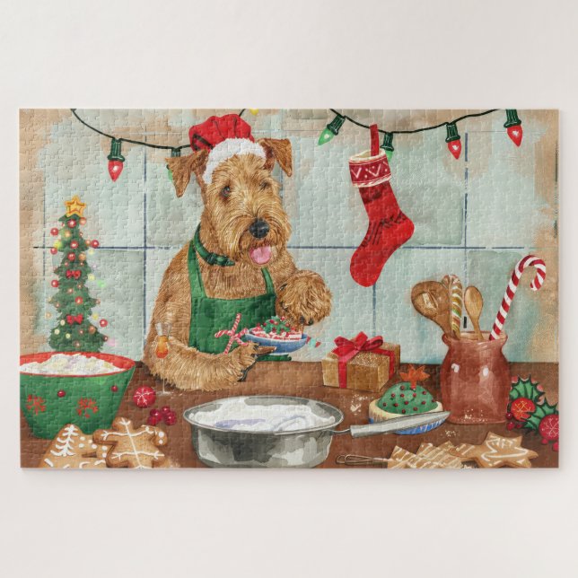 Airedale Terrier Frische Pasta machen (Horizontal)