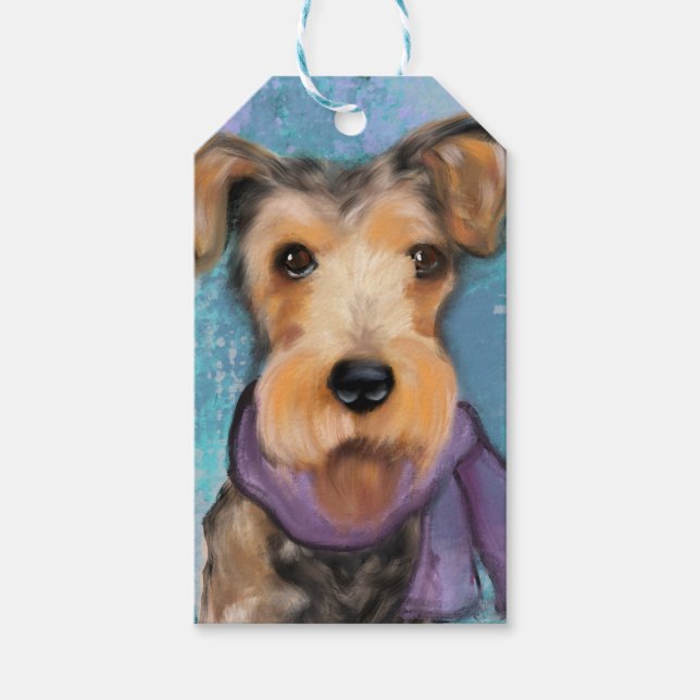 Airedale Terrier Geschenkanhänger (Vorderseite)