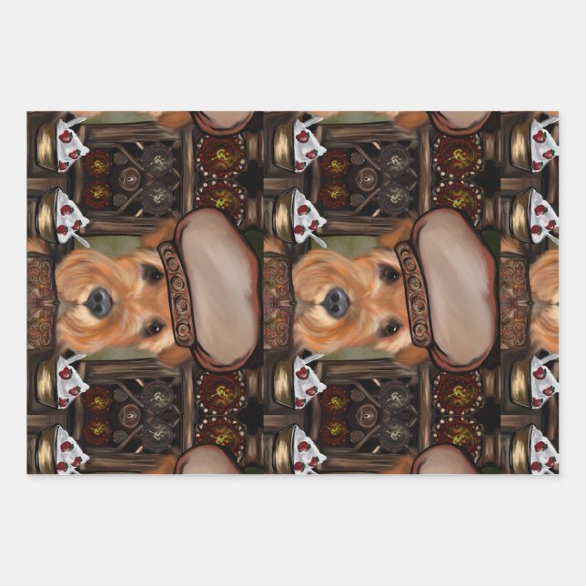 AIREDALE TERRIER GESCHENKPAPIER SET (Vorderseite)