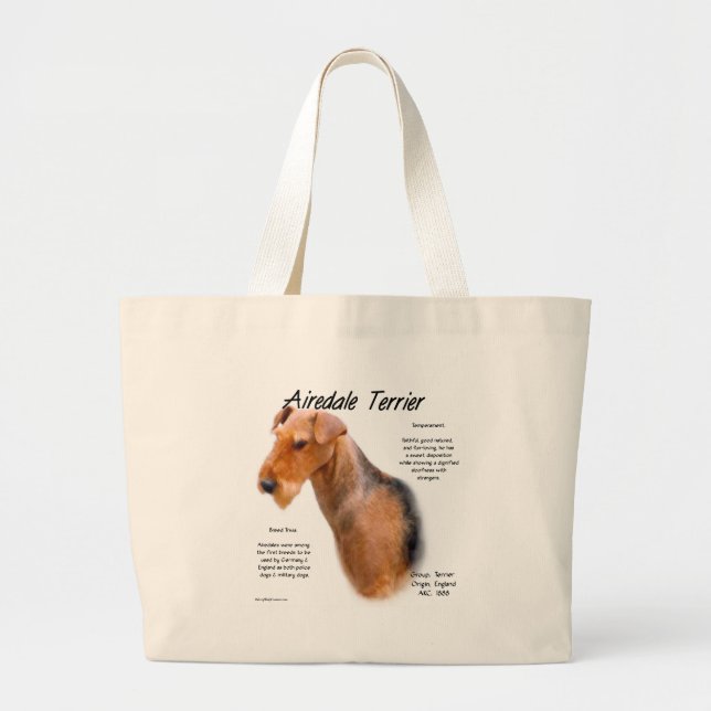 Airedale Terrier Geschichte Jumbo Stoffbeutel (Vorne)
