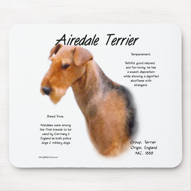 Airedale Terrier Geschichte Mousepad (Vorne)