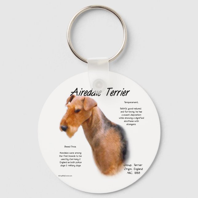 Airedale Terrier Geschichte Schlüsselanhänger (Vorderseite)