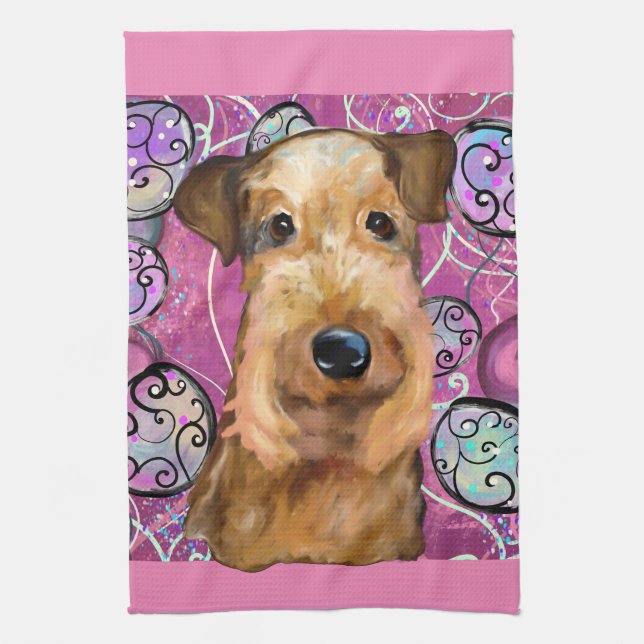 AIREDALE TERRIER  GESCHIRRTUCH (Vertikal)