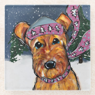 Airedale Terrier Glasuntersetzer