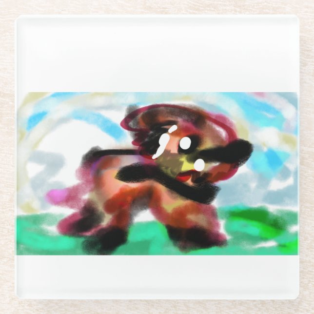  Airedale Terrier Glasuntersetzer (Vorderseite)