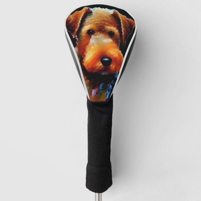 Airedale Terrier Golf Head Cover Golf Headcover (Vorderseite)