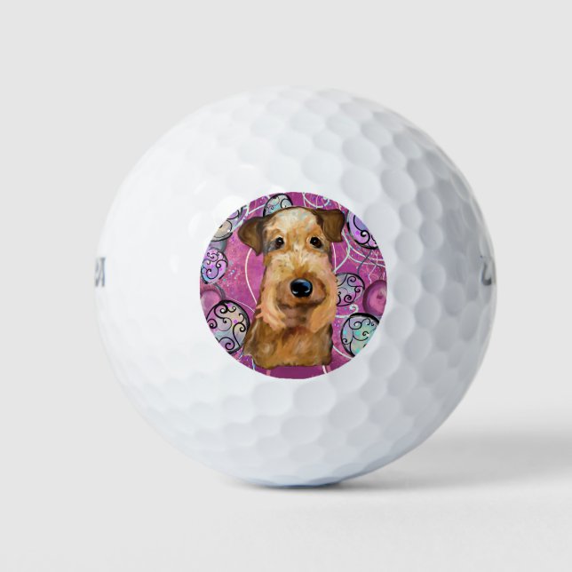 AIREDALE TERRIER GOLFBALL (Vorderseite)