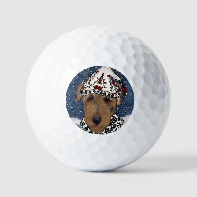 AIREDALE TERRIER GOLFBALL (Vorderseite)