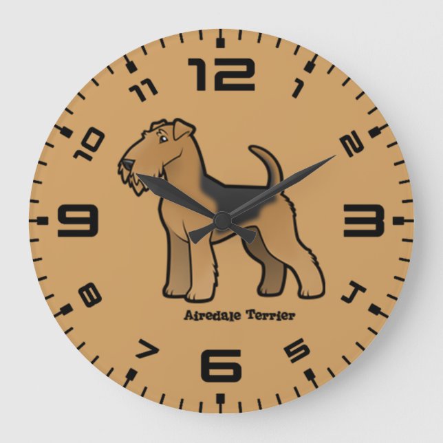 airedale terrier große wanduhr (Vorderseite)
