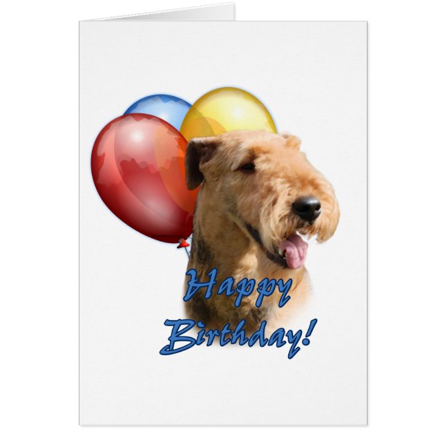 Airedale Terrier Happy Birthday Balloon (Vorne)