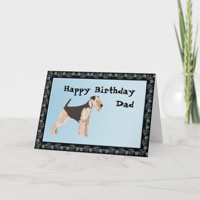 Airedale Terrier Happy Birthday Card Karte (Vorderseite)