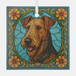 Airedale Terrier "Hartglas" Ornament Aus Glas