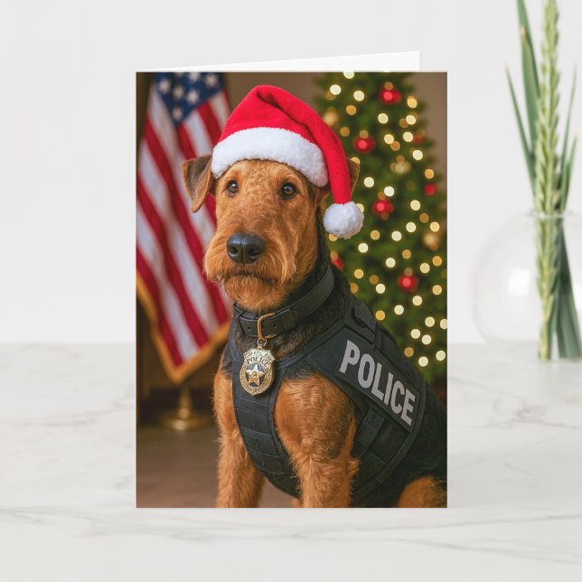Airedale Terrier Holiday Card Feiertagskarte (Vorderseite)