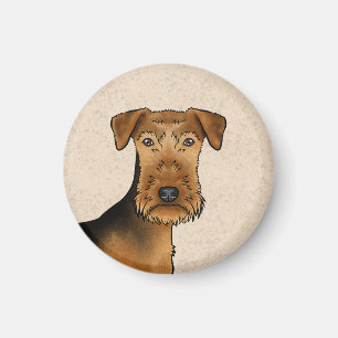Airedale Terrier Hund Bingley Terrier Hund Kopf Magnet