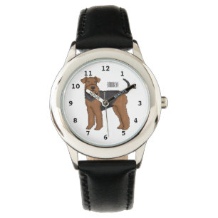 Airedale Terrier Hund Cartoon Illustration Armbanduhr
