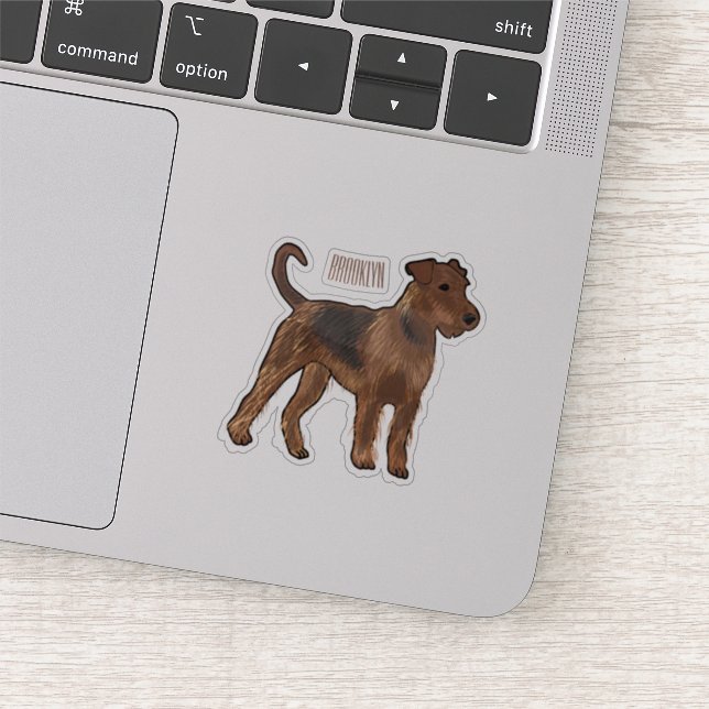 Airedale Terrier Hund Cartoon Illustration Aufkleber (Ausschnitt)