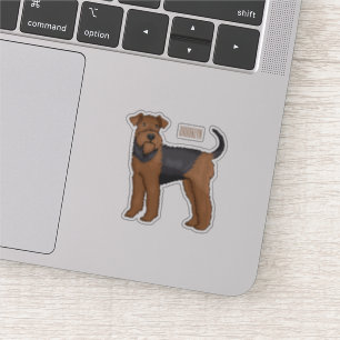 Airedale Terrier Hund Cartoon Illustration Aufkleber