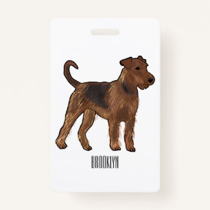 Airedale Terrier Hund Cartoon Illustration Ausweis