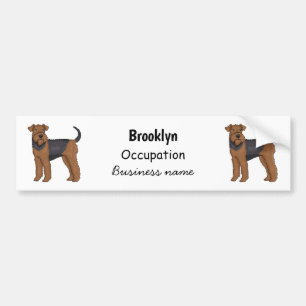 Airedale Terrier Hund Cartoon Illustration Autoaufkleber