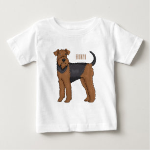 Airedale Terrier Hund Cartoon Illustration Baby T-shirt