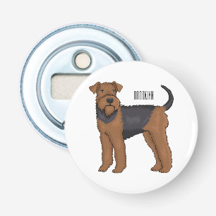Airedale Terrier Hund Cartoon-Illustration Flaschenöffner
