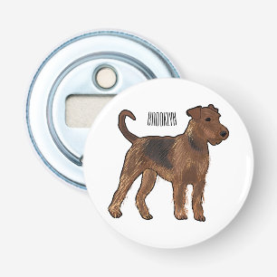 Airedale Terrier Hund Cartoon Illustration Flaschenöffner