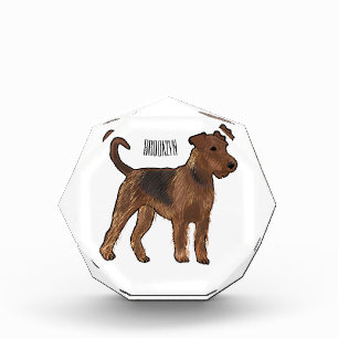 Airedale Terrier Hund Cartoon Illustration Fotoblock