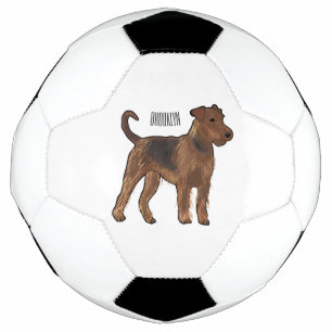 Airedale Terrier Hund Cartoon Illustration Fußball