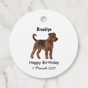Airedale Terrier Hund Cartoon Illustration Geschenkanhänger