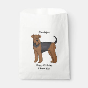 Airedale Terrier Hund Cartoon Illustration Geschenktütchen