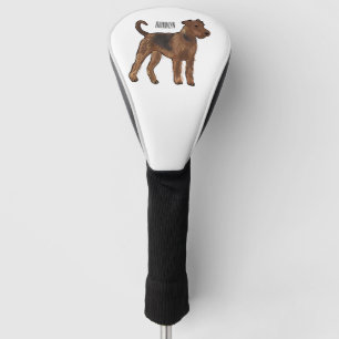 Airedale Terrier Hund Cartoon Illustration Golf Headcover