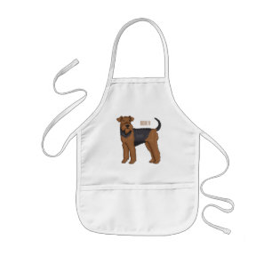 Airedale Terrier Hund Cartoon Illustration Kinderschürze
