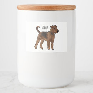 Airedale Terrier Hund Cartoon Illustration Lebensmitteletikett